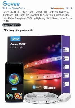 Govee RGBIC LED Strip Lights 16.4ft App Control Multiple Colors New In Box